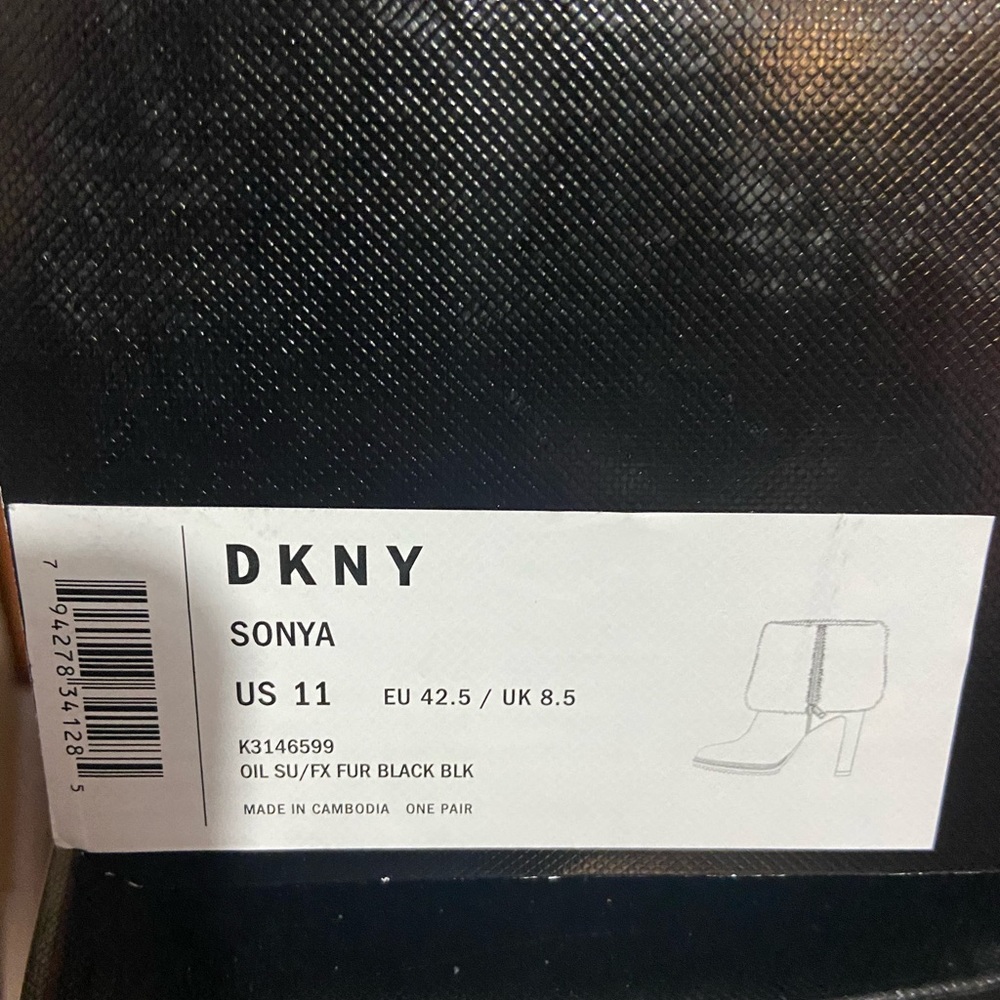 Plush faux-fur cuffs a gorgeous stiletto lift in the Sonya booties from DKNY - Picture 5 of 7